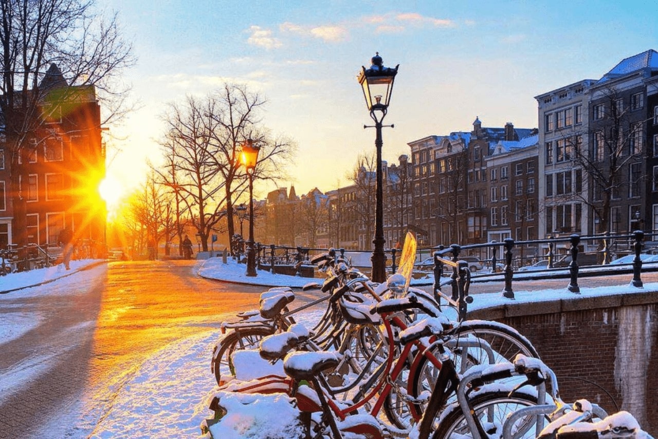 Mùa đông ở Hà Lan yên bình và lãng mạn